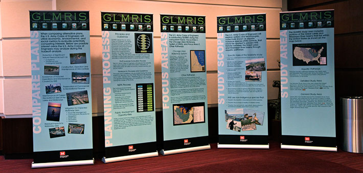 GLMRIS exhibit displays. Photo courtesy of USACE.