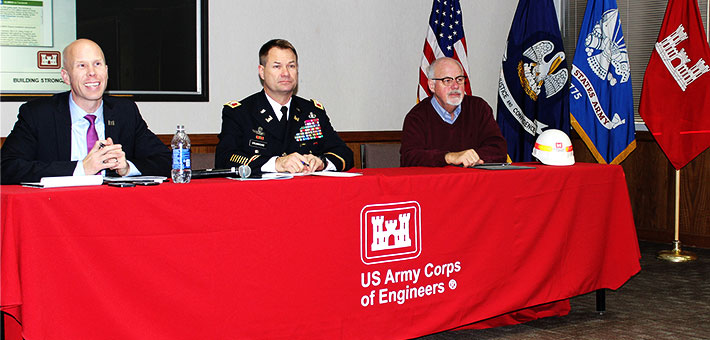GLMRIS panel at a public meeting.
Photo courtesy of USACE.
