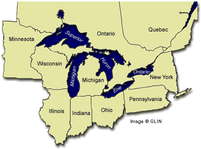 Great Lakes State Map. Image © Great Lakes Information Network