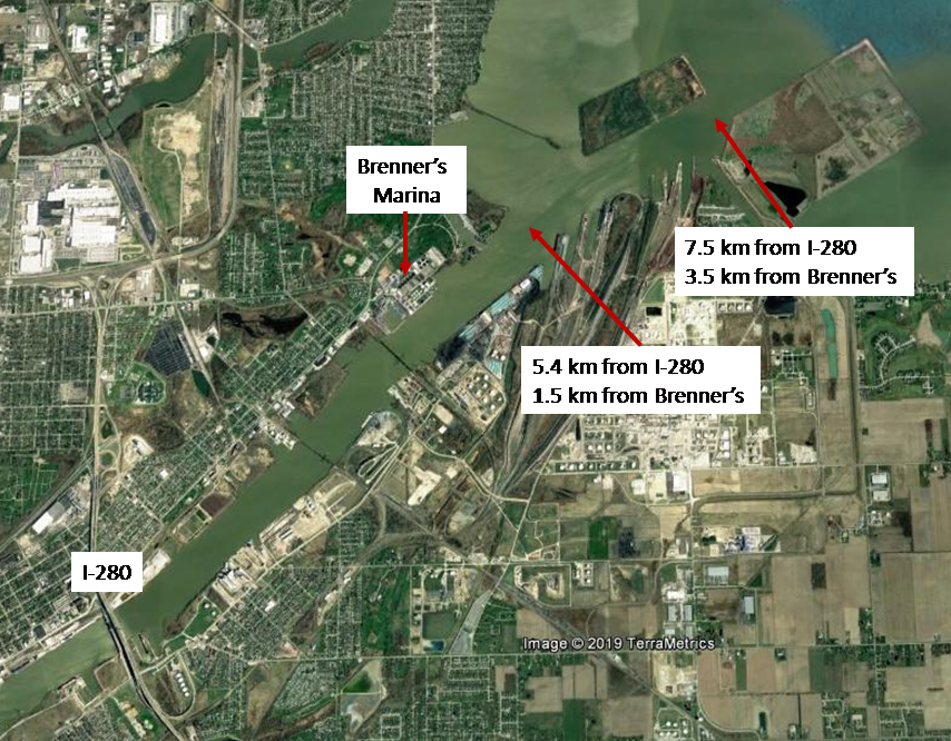 Larval grass carp capture locations.